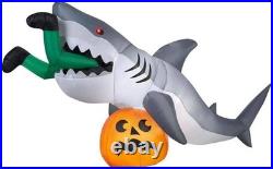 9 Ft ANIMATED SHARK EATING HUMAN Airblown Lighted Yard Inflatable