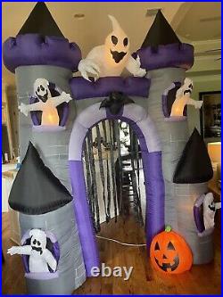 9 Ft Halloween Airblown Inflatable Haunted House Archway Lights Up Torn Box