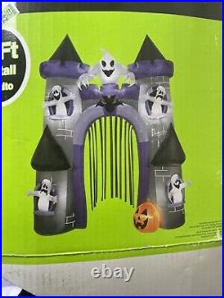 9 Ft Halloween Airblown Inflatable Haunted House Archway Lights Up Torn Box