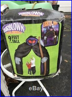 9' Tall Grim Reaper Halloween Arch Airblown Inflatable Blow Up With Box