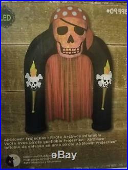 9 ft Lighted Pirate Skull Archway Halloween Inflatable Yard Airblown