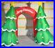 9ft Gemmy Airblown Inflatable Prototype Christmas Archway Trees withBanner #112272