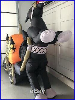 9ft Gemmy Animated Airblown Inflatable Skeleton Carriage & Pumpkin