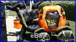 9ft Gemmy Animated Airblown Inflatable Skeleton Carriage & Pumpkin Working