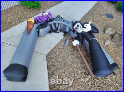 9ft Gemmy Halloween Cemetery Grim Reaper Air blown Archway Creepy Lighted Spooky