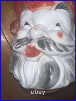 A Pair Of Rare Vintage Santa Claus Head Blow Mold Read Description