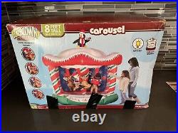 AirBlown Inflatable ANIMATED CAROUSEL 8ft lights up & inside scene rotates READ