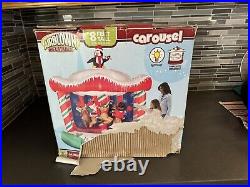 AirBlown Inflatable ANIMATED CAROUSEL 8ft lights up & inside scene rotates READ