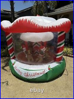 AirBlown Inflatable ANIMATED CAROUSEL 8ft lights up & inside scene rotates READ