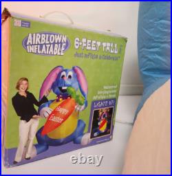 Airblown Inflatable Happy Easter 6ft Gemmy 2004 Decoration 04244-A OOP Bunny
