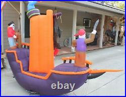 Airblown Inflatable Holiday Living Haunted Skeleton Pirate Ship 9 ft