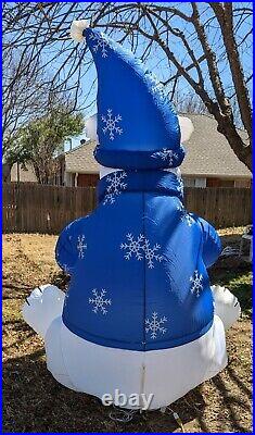 Airblown Inflatable Lighted 8ft Polar Bear Snowflakes Christmas Self-Inflates