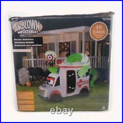 Airblown Inflatable Monster Ambulance 8 Ft Animated Halloween Yard Decor Gemmy