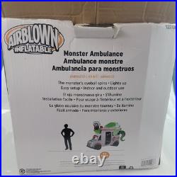 Airblown Inflatable Monster Ambulance 8 Ft Animated Halloween Yard Decor Gemmy
