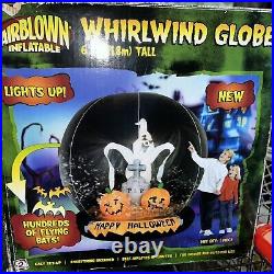 Airblown Inflatable Whirlwind Globe 6' Gemmy Halloween Ghosts Bats Snowglobe 6Ft