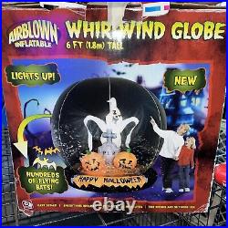 Airblown Inflatable Whirlwind Globe 6' Gemmy Halloween Ghosts Bats Snowglobe 6Ft