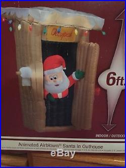 Animated Outhouse Santa Christmas 6 Ft Tall Inflatable Airblown Yard Decor Nib