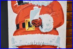 Antique Christmas Santa Store Display Life Size 5ft Sign Decoration VTG 1950s
