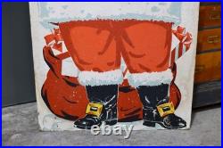 Antique Christmas Santa Store Display Life Size 5ft Sign Decoration VTG 1950s