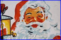 Antique Christmas Santa Store Display Life Size 5ft Sign Decoration VTG 1950s