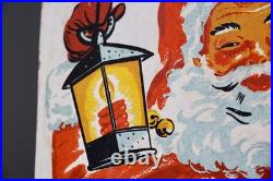 Antique Christmas Santa Store Display Life Size 5ft Sign Decoration VTG 1950s