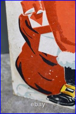 Antique Christmas Santa Store Display Life Size 5ft Sign Decoration VTG 1950s