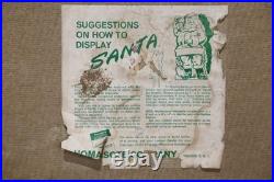 Antique Christmas Santa Store Display Life Size 5ft Sign Decoration VTG 1950s
