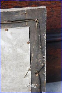 Antique Santa Face Christmas Lighted Sign Store Display vintage wood frame RARE
