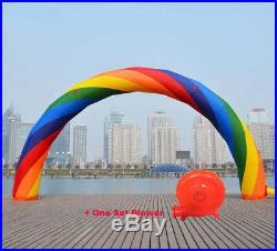 Arch Festival Party Inflatable Rainbow Advertising Arch 26ft10ft+370W Blower