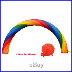 Arch Festival Party Inflatable Rainbow Advertising Arch 26ft10ft+370W Blower