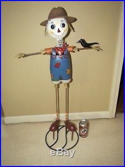 Awesome 2' + Ft Tall Halloween Scarecrow Lawn Metal Yard Art With Indoor Stand