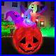 BESTPARTY 6ft Inflatable Halloween Three White Ghost with Pumpkin Decoration