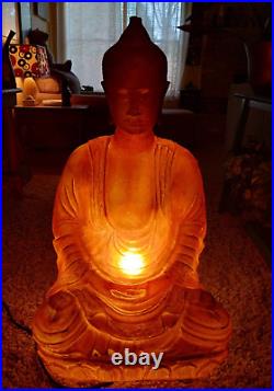 BUDDHA life sized FIBERGLASS PLASTIC blown mold BEAUTIFUL Buddhism SYMBOL glow