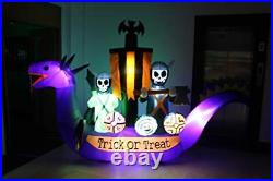 BZB Goods 11 Foot Long Halloween Inflatable Dragon Pirate Ship Skeletons Scene