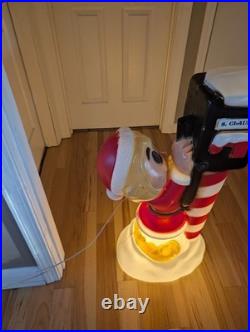 B. Vintage 34 General Foam Santa Elf Mailbox Post Christmas Blow Mold Decor