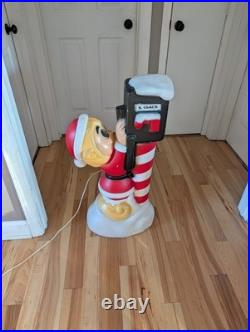 B. Vintage 34 General Foam Santa Elf Mailbox Post Christmas Blow Mold Decor