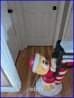 B. Vintage 34 General Foam Santa Elf Mailbox Post Christmas Blow Mold Decor