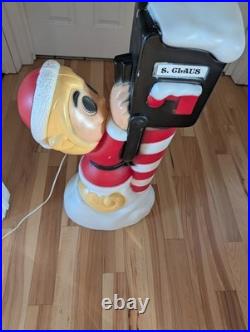 B. Vintage 34 General Foam Santa Elf Mailbox Post Christmas Blow Mold Decor