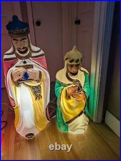 B. Vintage 3 Wise Men Blow Molds Empire Christmas Nativity Box Three Kings