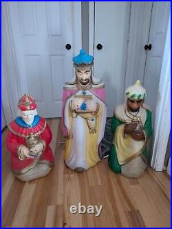 B. Vintage 3 Wise Men Blow Molds Empire Christmas Nativity Box Three Kings