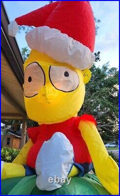 Bart Simpson 8ft Christmas Gemmy Airblown Inflatable NEEDS BLOWER WONT STAY UP