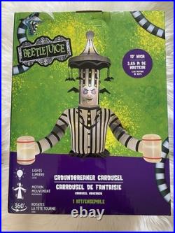 Beetlejuice Ground Breaker Carousel 12 Ft Inflatable Halloween Lights Up