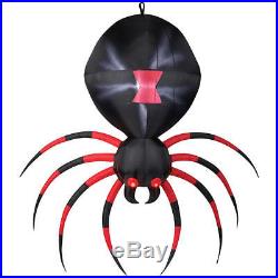 Black Spider 6.9' Inflatable Halloween Decor Light Tethers Stakes Self Inflates