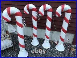 Blow Mold Christmas Candy Cane Decorations New Stock 40 Lot Of 4