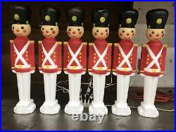 Blow Mold Christmas Light Up Toy Soldiers White Boots General Foam 30 Lot of 6