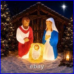 Blow Mold Christmas Nativity Set of 3 General Foam New U. S. A. Large 28