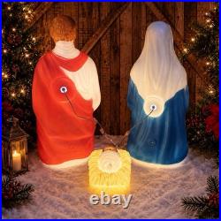 Blow Mold Christmas Nativity Set of 3 General Foam New U. S. A. Large 28