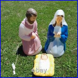 Blow Mold Christmas Nativity Set of 3 General Foam U. S. A. Large 28