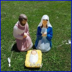 Blow Mold Christmas Nativity Set of 3 General Foam U. S. A. Large 28