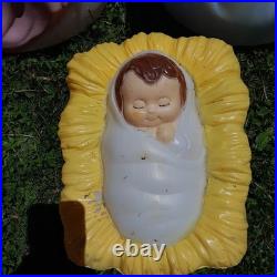 Blow Mold Christmas Nativity Set of 3 General Foam U. S. A. Large 28